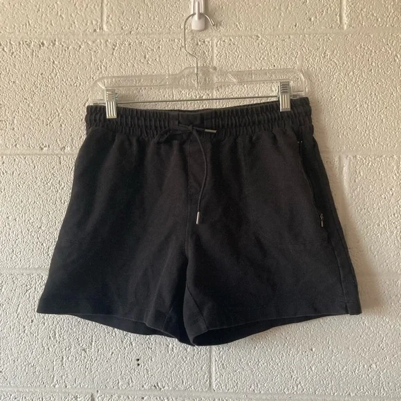 FINAL PRICE Athletic Works Black Drawstring Sweat Shorts M - Picture 1 of 5